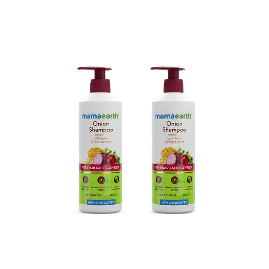 Mamaearth Onion Shampoo: Hair Growth & Loss Control, 400 ml, Pack of