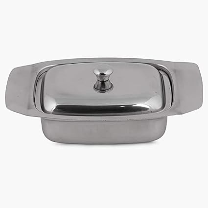 iKonbi Stainless Steel Butter Dish/Butter Pot with Lid- Set of 2