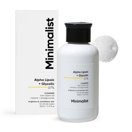 Minimalist 7% ALA & AHA Face Wash: Vitamin B5, Glycolic Acid,