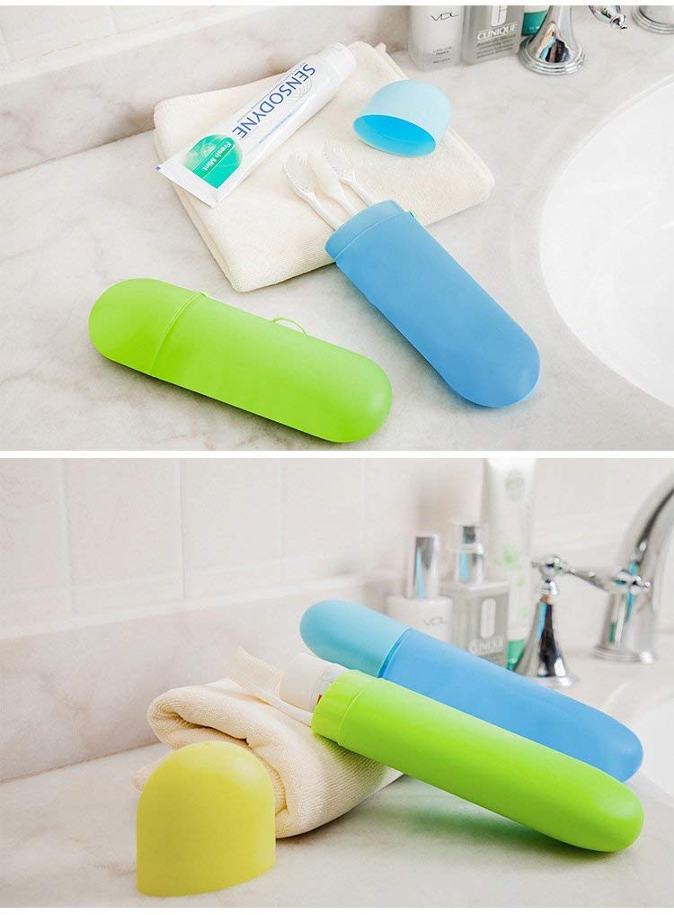 iKonbi Plastic Travel Toothpaste/Toothbrush,Multi-purpose Holder Box set of 2 random colour