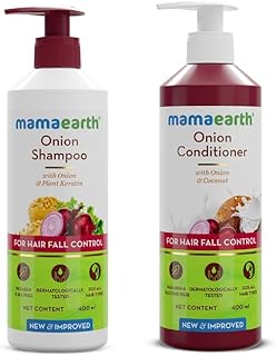 Mamaearth Hair Fall Control Combo(Onion Shampoo, 400ml + Onion Conditioner, 400ml)