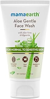 Mamaearth Aloe Gentle FaceWash with Aloe Vera & Glycerin for Sensitive Skin, Dry to Normal