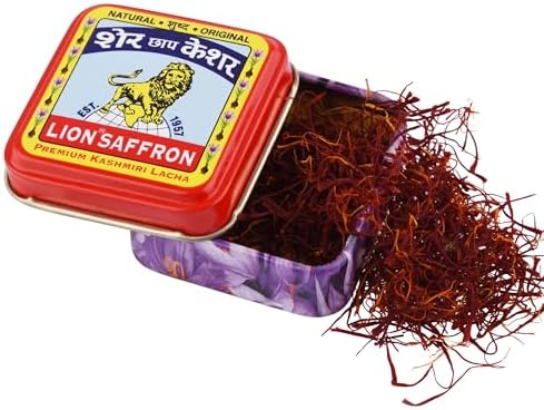 LION BRAND SAFFRON, Original Kashmir Saffron/Kesar/Azafran (Certified Grade A+) for Biryan