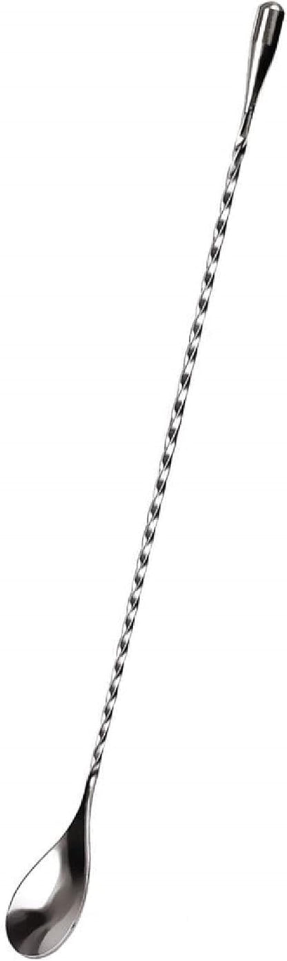 iKonbi Teardrop Bar Spoon and PVC Muddler Set Stainless Steel, Black, Pack of 2