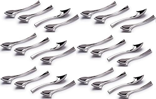 iKonbi Stainless Steel Classic Side Cut Dessert Spoons – 14 x 4 x 4 cm, Set of