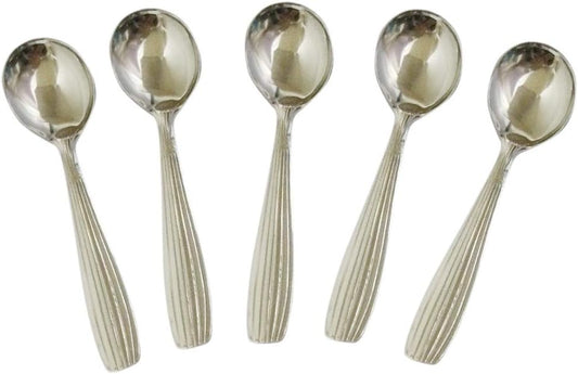 iKonbi 12 pcs Stainless Steel Daal and Soup Bowls with Soup Spoons 10 x 10 x 12 Centimeters