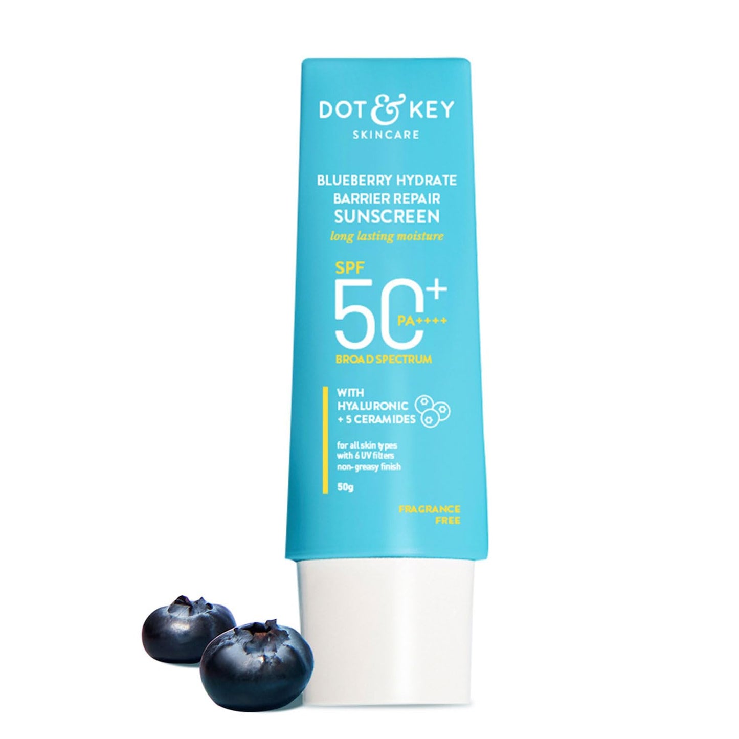 Dot & Key Blueberry Hydrate Barrier Repair Sunscreen Spf 50+,Pa++++|For Dry&Sensitive Skin