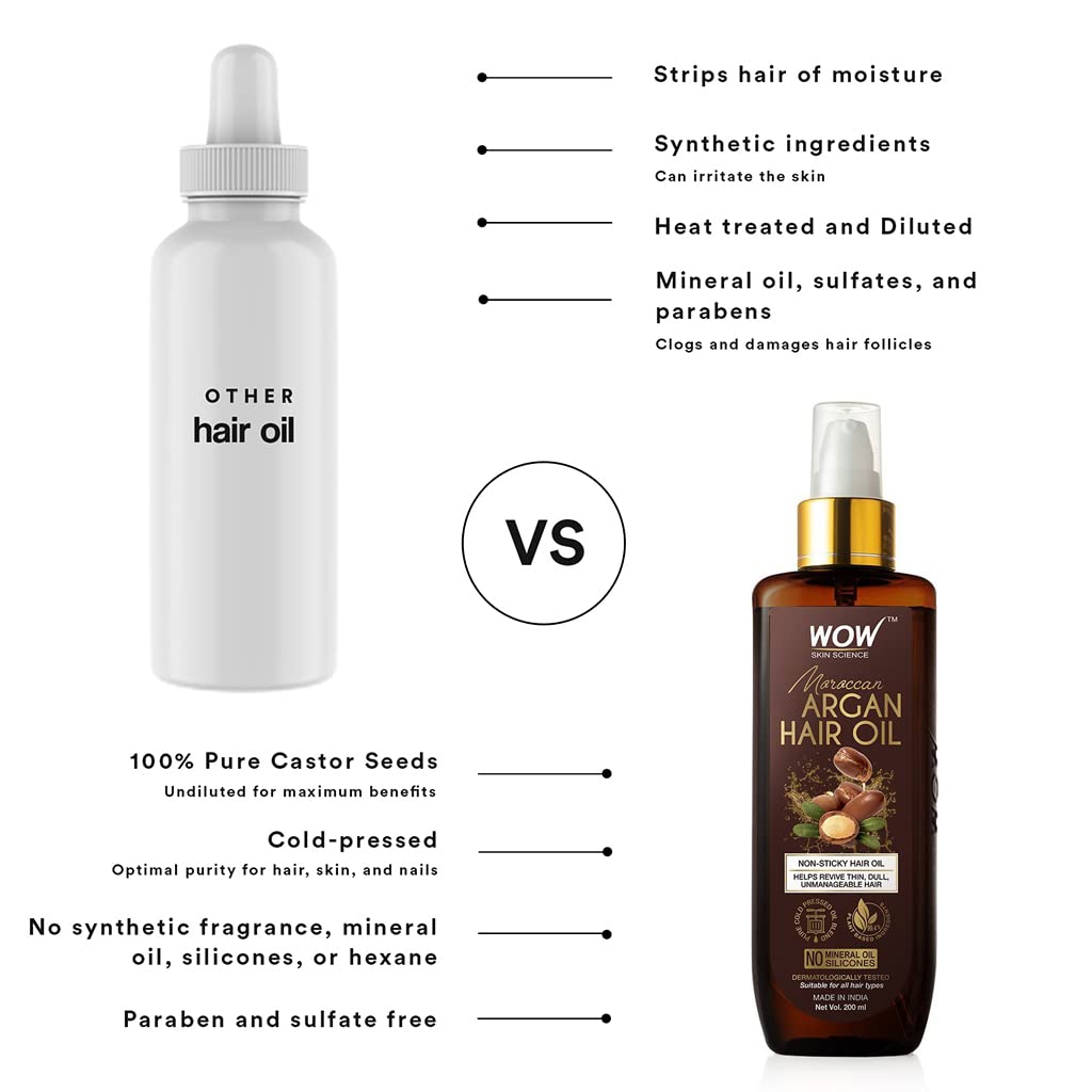 WOW Moroccan Argan Hair Oil: 200 ml