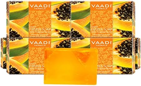 Vaadi Herbals Fresh Papaya Soap, 75g (Pack of 6)