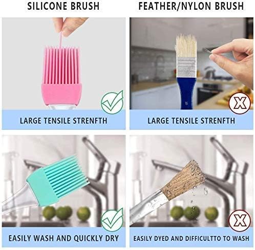 iKonbi Basting Brush Silicone Bristles, Multicolor, 6.5 inch