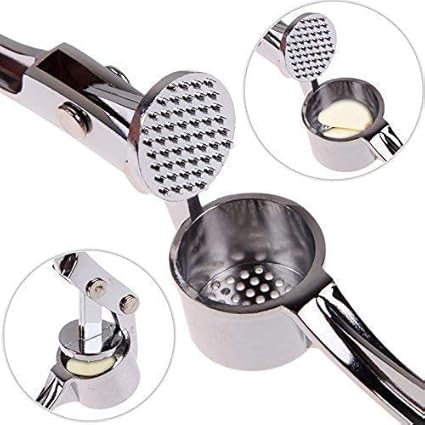 iKonbi Steel Heavy Garlic Crusher / Ginger Mincer / Garlic Presser Curved Garlic Grinding Slicer