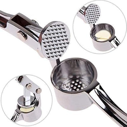 iKonbi Steel Heavy Garlic Crusher / Ginger Mincer / Garlic Presser Curved Garlic Grinding Slicer