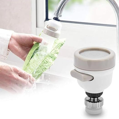 iKonbi 360 Degree Rotation/Movable Bubbler Saving Water Faucet/tap, Tap Extension/Head, Faucet Filter Shower Head Nozzle Adapter 3 Modes, White and Grey