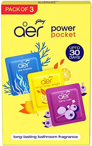 Godrej aer Pocket - Bathroom Fragrances - 3 x 10 grams (0.35 oz) Pack