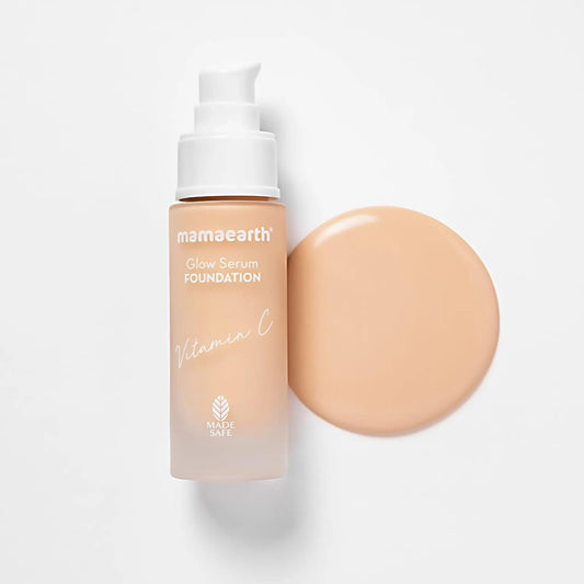 Mamaearth Glow Serum Foundation: 01 Ivory Glow, Vitamin C & Turmeric, 30 ml