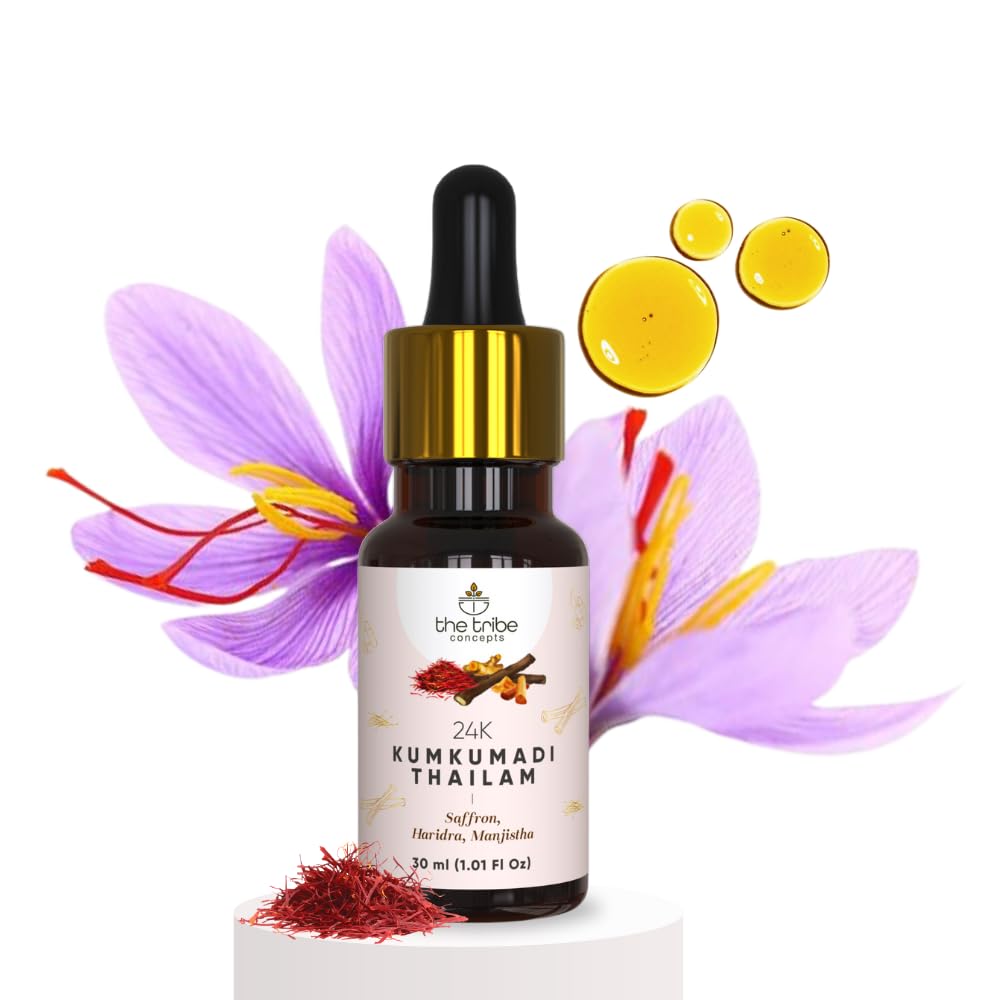 The Tribe Concepts 24k Kumkumadi Thailam, 1.01 Fl Oz/30ml Pack of