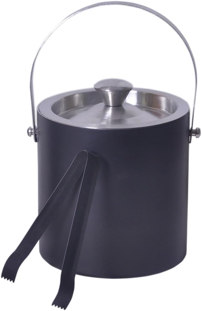 iKonbi Stainless Steel 13Pcs Bar Set-Cocktail Shaker, Ice bucket, Peg Measure 30/60ml, Bottle Opener, Muddler, Pourer, Ice Tong, Wine Cooler, Hip Flask 7oz, 2 Shot Glasses, Bar Spoon, Ashtray