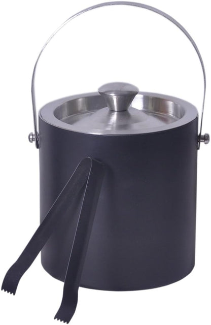iKonbi Stainless Steel 13Pcs Bar Set-Cocktail Shaker, Ice bucket, Peg Measure 30/60ml, Bottle Opener, Muddler, Pourer, Ice Tong, Wine Cooler, Hip Flask 7oz, 2 Shot Glasses, Bar Spoon, Ashtray