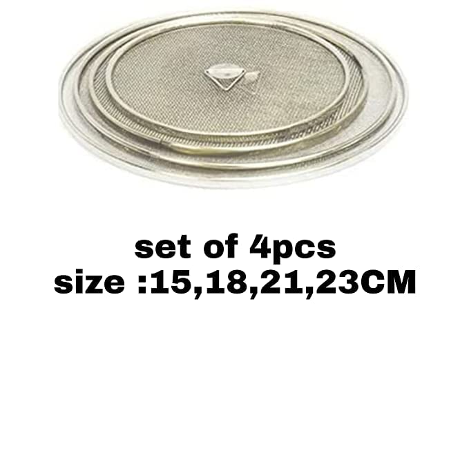 iKonbi Stainless Steel heavy gauge Net Cover/Lid set of 4 pieces for milk curry other food items/utensils