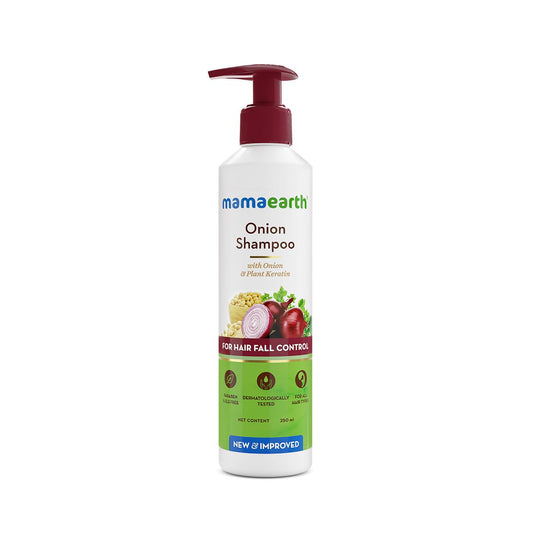 Mamaearth Onion Shampoo for Hair Growth &amp; Hair Fall Control with Onion &amp; Plant Keratin -250 ml