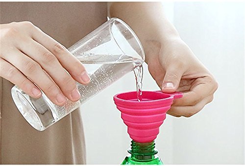 iKonbi Silicone Funnel Collapsible Flexible Foldable Kitchen Gadget Hangable Household Liquid Oil Dispensing Kitchen Tool Multicolor