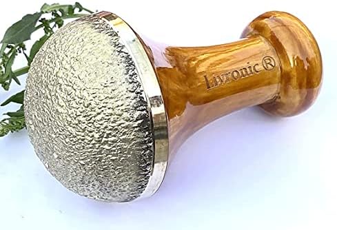 Livronic Bronze Kansa Natural Vatki Cup with Wooden Handle Ayurvedic Detox Foot Massager R