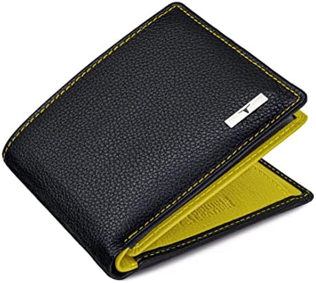 Urban Forest Kyle Leather Wallet for Men, Black/Yellow, Classic