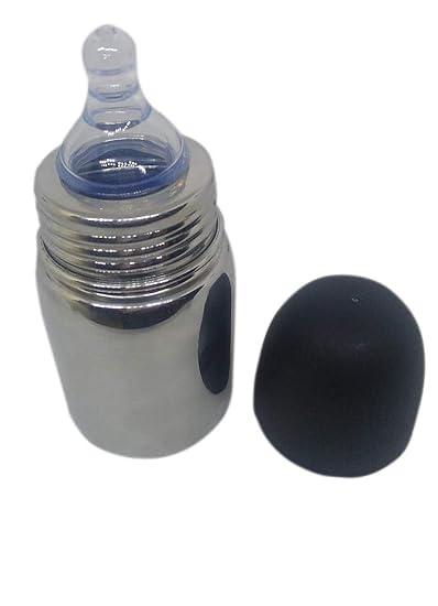 iKonbi Stainless Steel Milk Bottle with Black Cap
