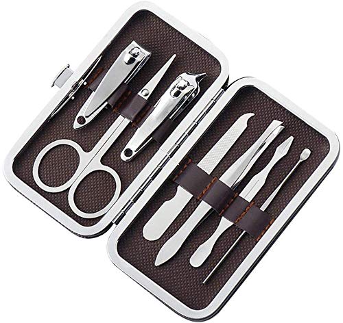 iKonbi Stainless Steel Professional Manicure Pedicure & Grooming Kits with Leather Case