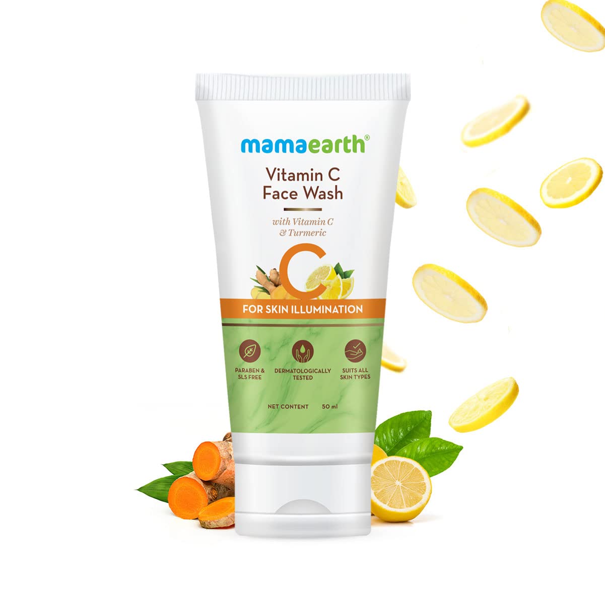 Mamaearth Vitamin C Face Wash: Gentle & Hydrating, Turmeric, 100 ml