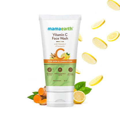 Mamaearth Vitamin C Face Wash: Gentle & Hydrating, Turmeric, 100 ml