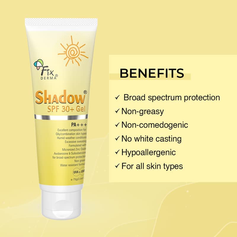 Fixderma Shadow Sunscreen Gel: SPF 30+, 75 g