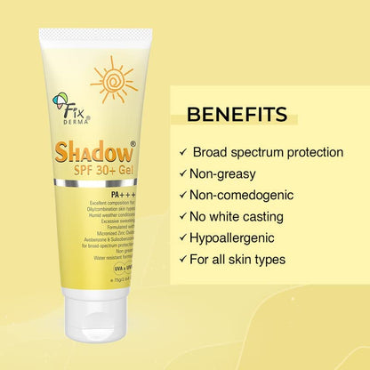 Fixderma Shadow Sunscreen Gel: SPF 30+, 75 g