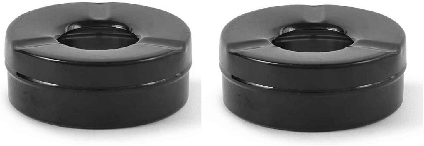 iKonbi Stainless Steel Black Matt Lid Ash Tray- Set of 6