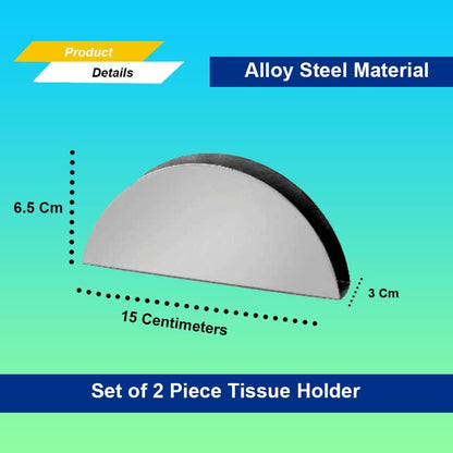 iKonbi Stainless Steel Set of 2 Tissue Paper Holder Useful for Office Kitchen Dining Table Travel