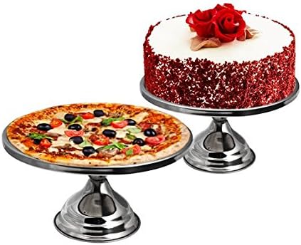 iKonbi Stainless Steel Cake and Pizza Stand, Steel
