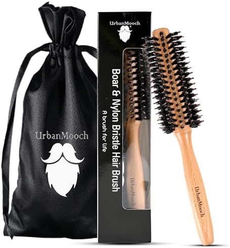 UrbanMooch Round Nylon & Boar Bristle Hair Brush For Men & Women | Premium Hair Roller Com