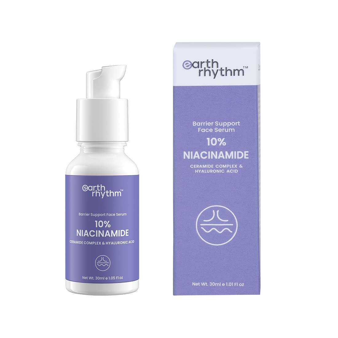 Earth Rhythm 10% Niacinamide + Hyaluronic Acid FaceSerum: For Acne Prone, Oily &
