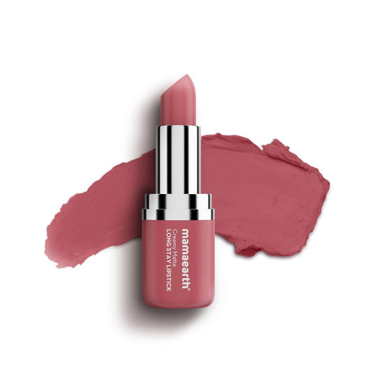 Mamaearth Creamy Matte Long Stay Lipstick: Murumuru Butter & Vitamin E, Rose Nude, 4.2