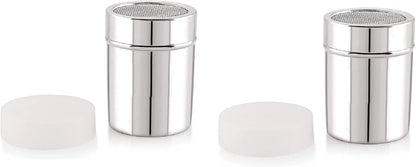 iKonbi Stainless Steel Chocolate Shaker| Chat Masala Sprinkler| Dredger Shaker- Set of