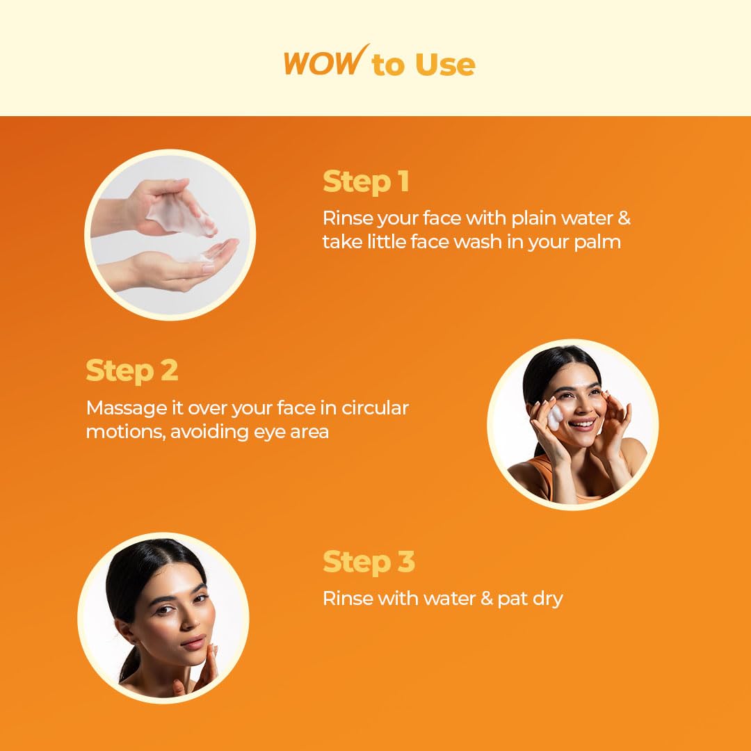 WOW Vitamin C Face Wash with Brush: 100 ml