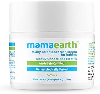 Mamaearth Milky Soft Diaper Rash Cream for Babies 50g, White