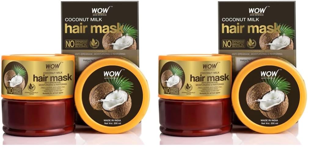 WOW Coconut Milk HairMask: Pack of 2, 200 ml