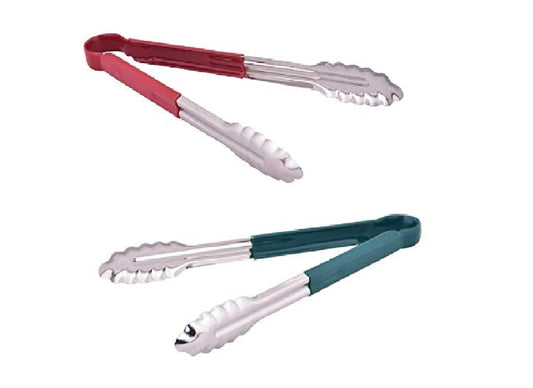 iKonbi Stainless Steel Multicolor Vinyl Coated Tongs- Set of