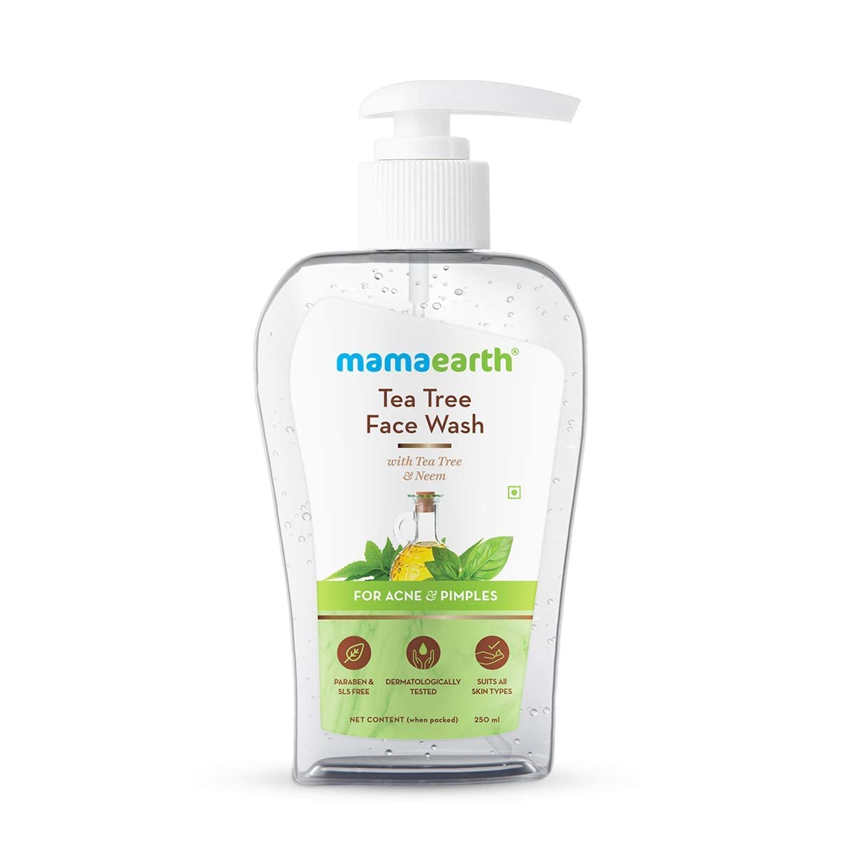 Mamaearth Tea Tree FaceWash: Neem, Acne & Pimples, 250