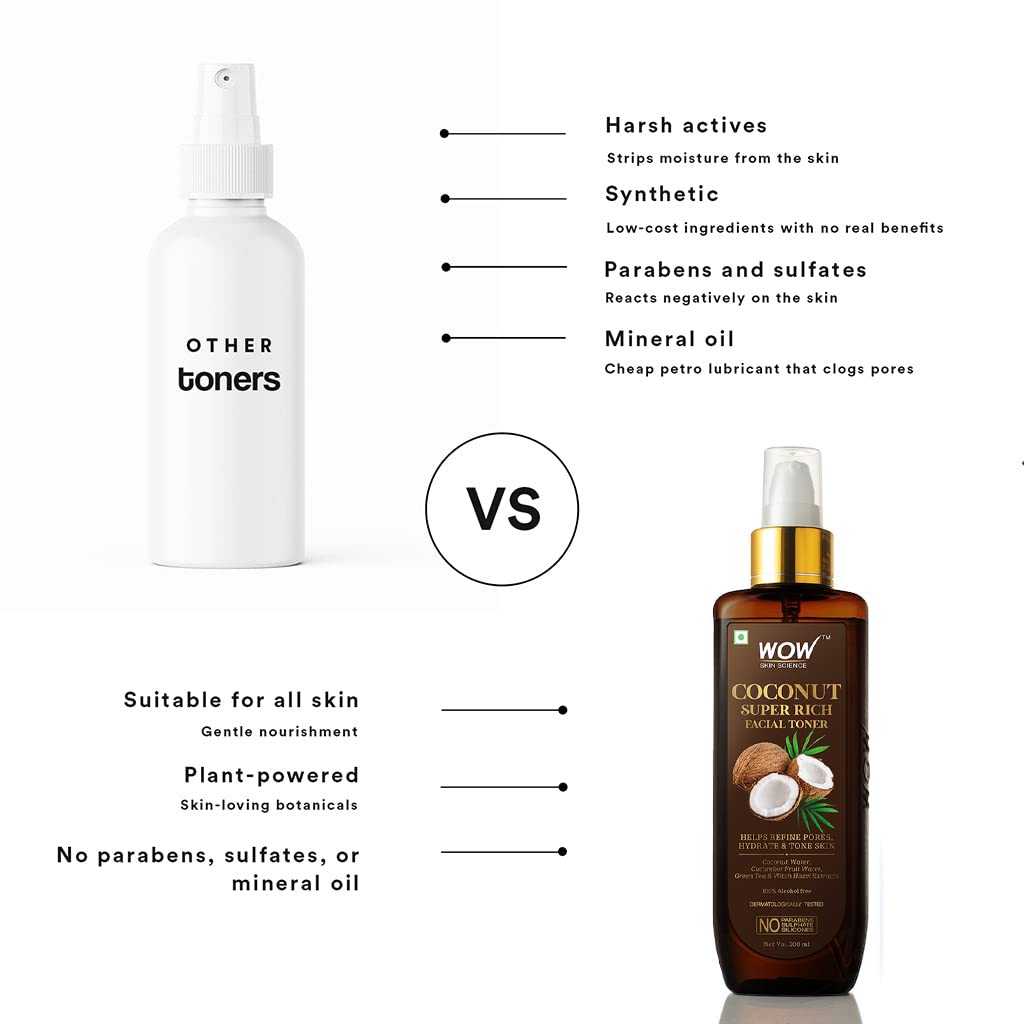 WOW Coconut Witch Hazel Facial Toner: 200 ml