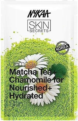 Nykaa Naturals Skin Secrets Sheet Mask - Matcha Tea and Chamomile For Women 1 Pc Mask