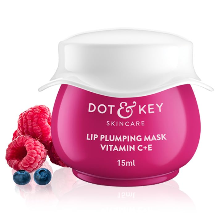 Dot & Key Lip Plumping Mask With Vitamin C + E for Naturally Glowing, Fading Pigmentation,