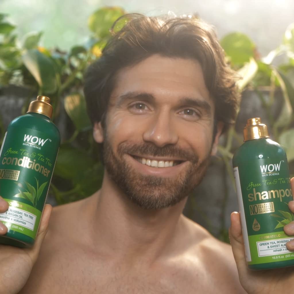 WOW Green Tea & Tea Tree Shampoo & Conditioner Set: 500 ml each