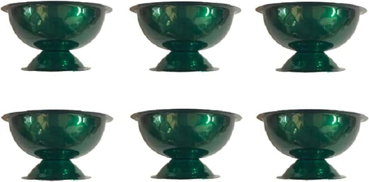iKonbi Transparent Green Stainless Steel Ice Cream Cups/Soup Bowls Set of